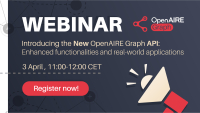 Webinar introducing the new OpenAIRE Graph API: Enhanced functionalities and real-world applications. 3 April, 11:00-12:00 CET. Register now!